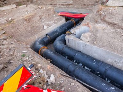 Trench Sewer Line Installation